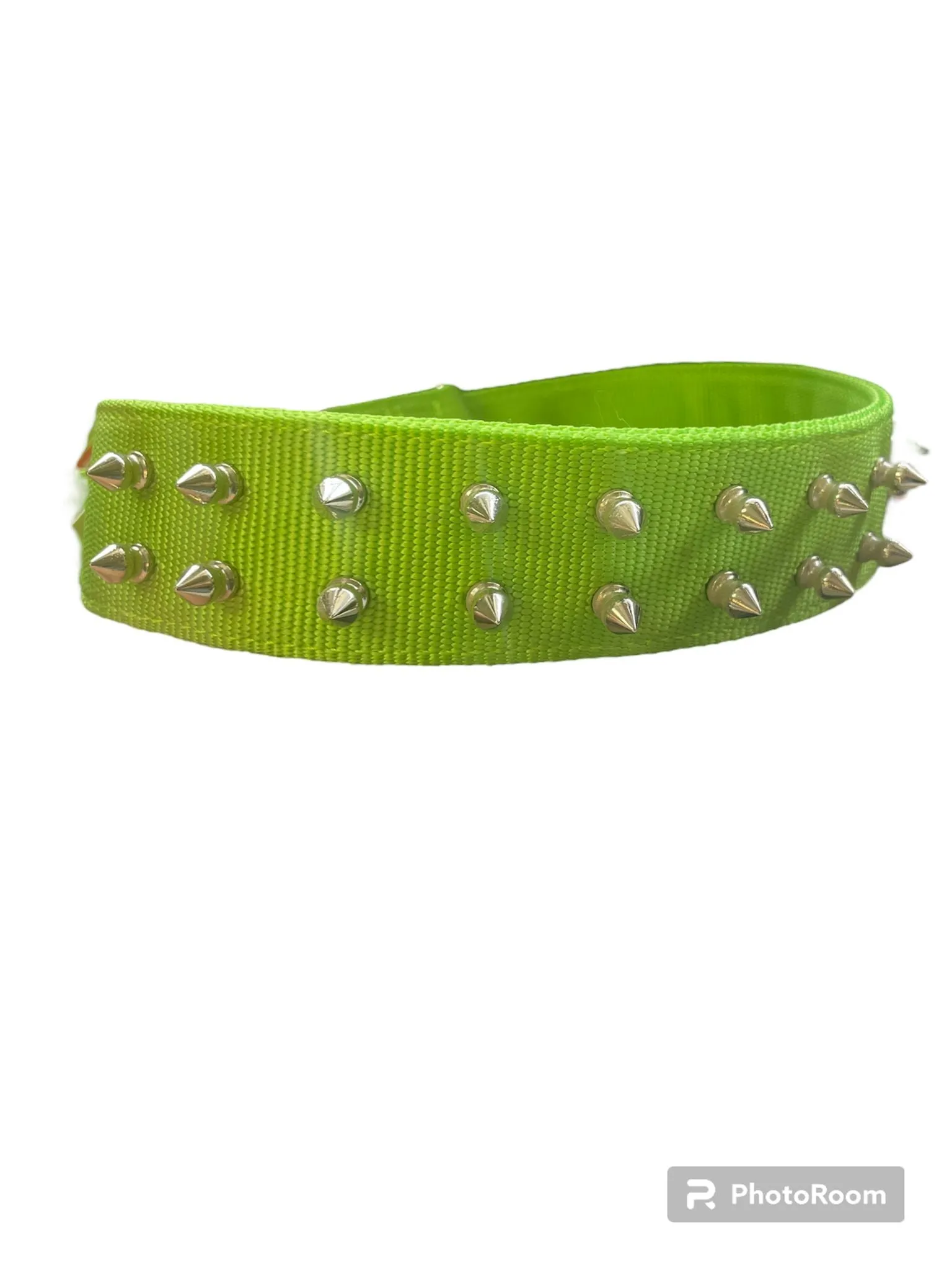 26''PET COLLAR - LIGHT GREEN -SPIKE