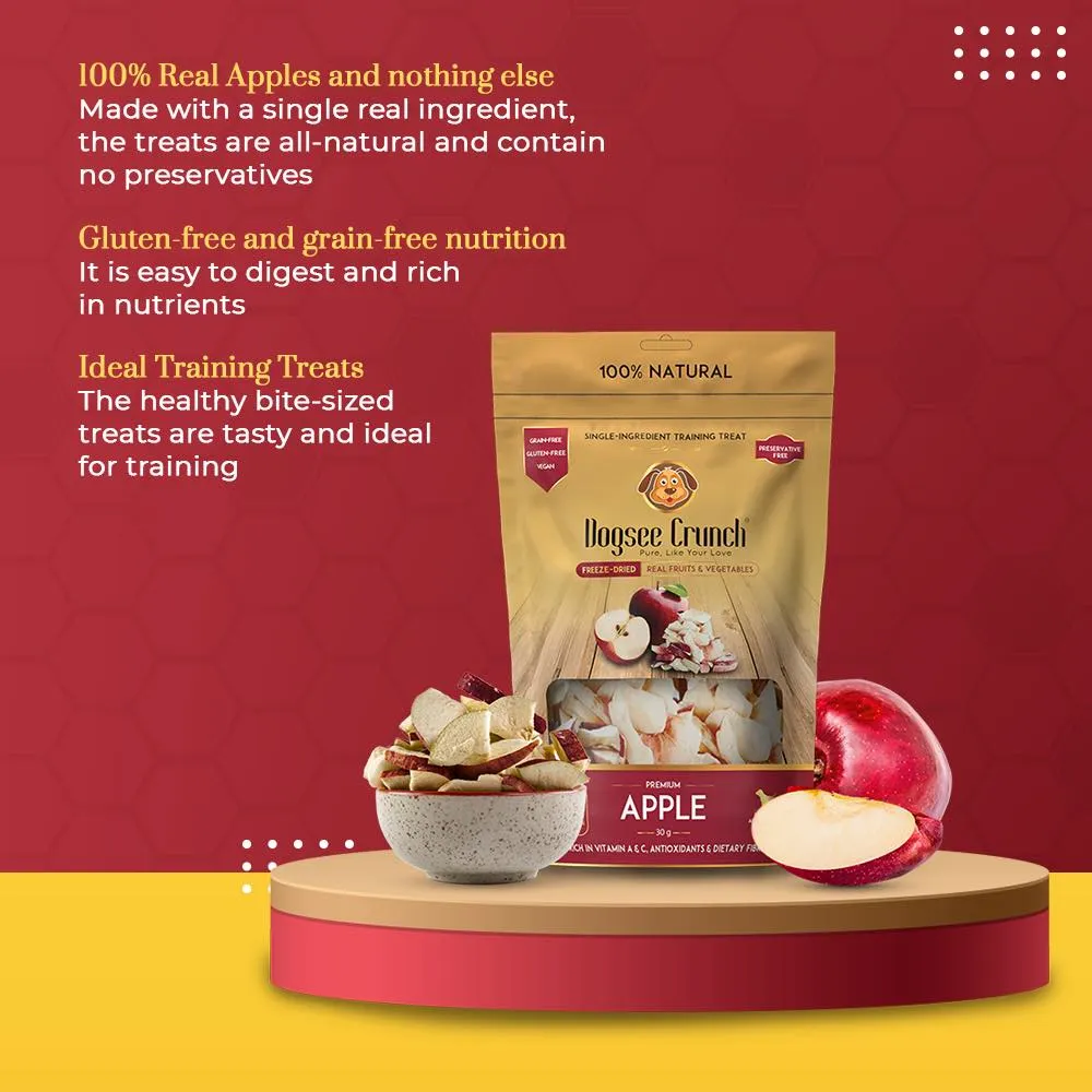 4 FOR $11 (Exp Feb25): Dogsee Crunch Apple Freeze-Dried Dog Treats 10g