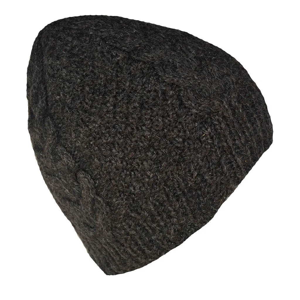 Alpaca Direct Cabled Beanie with Fleece Lining