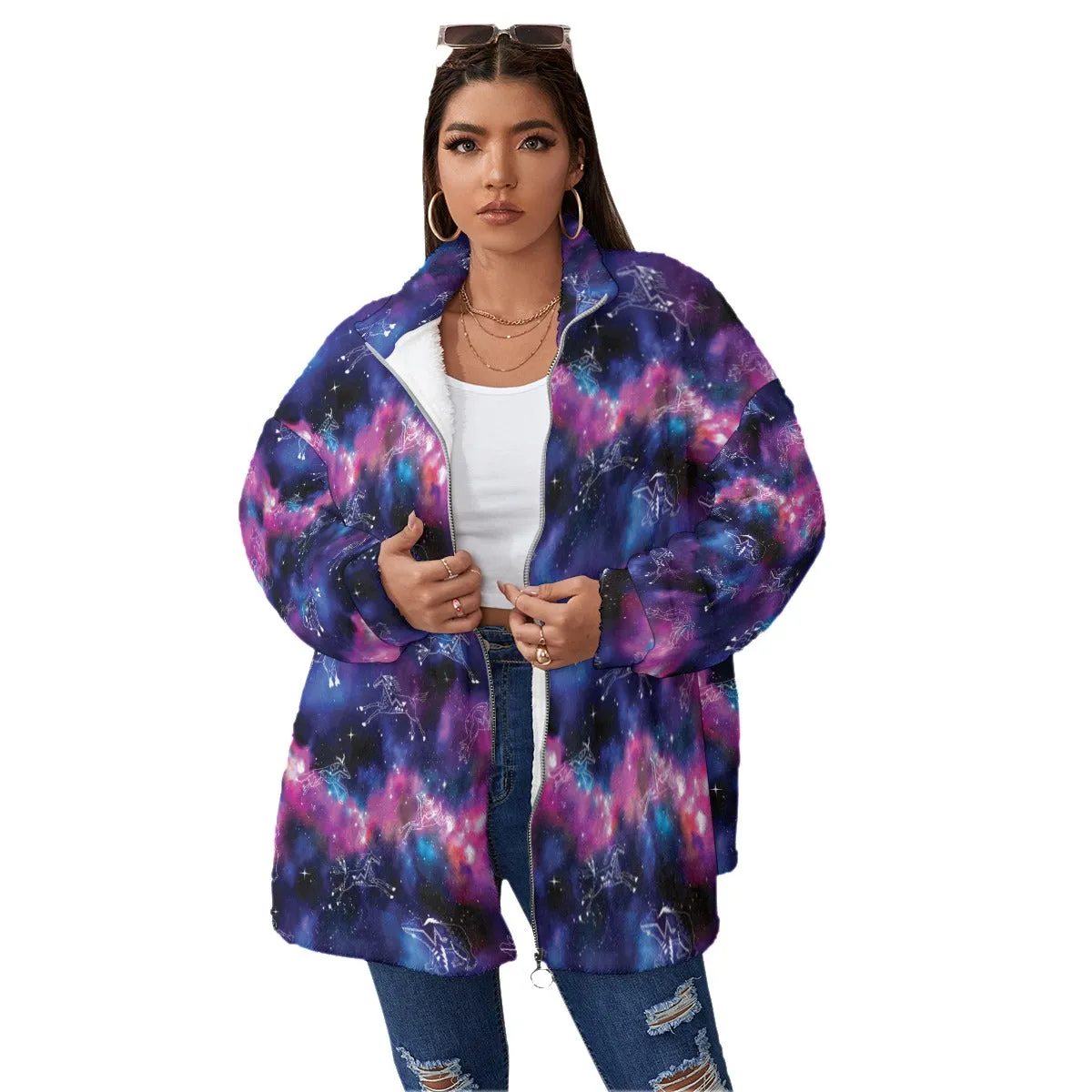 Animal Ancestors Blue and Pink Borg Fleece Coat