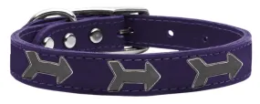 Arrow Widget Genuine Leather Dog Collar Purple 24