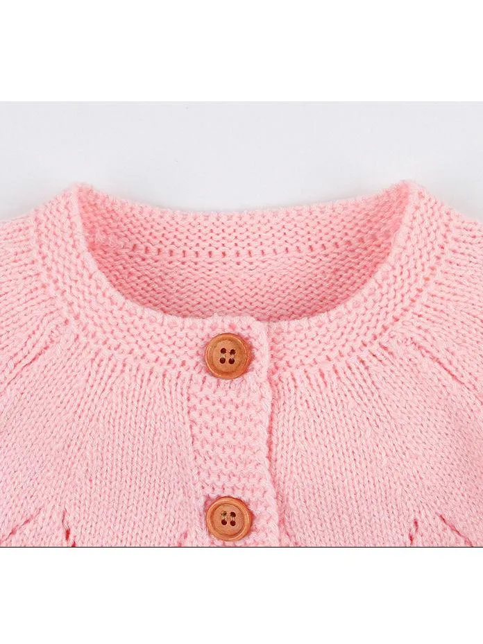 Autumn Baby Button Crochet Cardigan