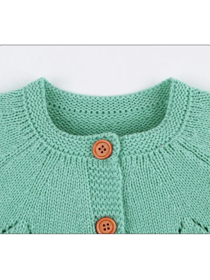 Autumn Baby Button Crochet Cardigan