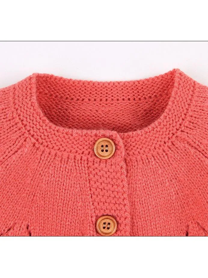 Autumn Baby Button Crochet Cardigan