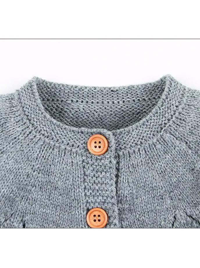 Autumn Baby Button Crochet Cardigan