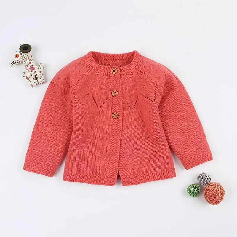 Autumn Baby Button Crochet Cardigan