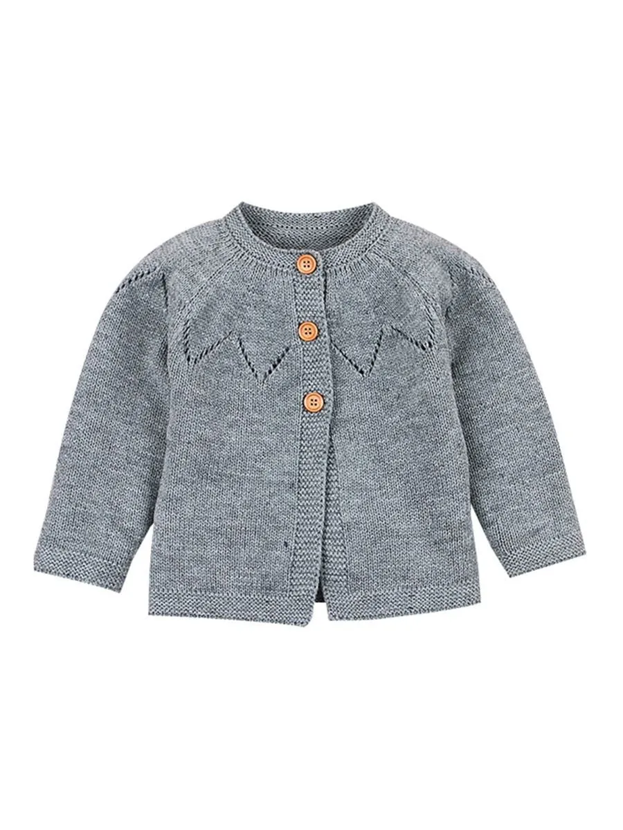 Autumn Baby Button Crochet Cardigan