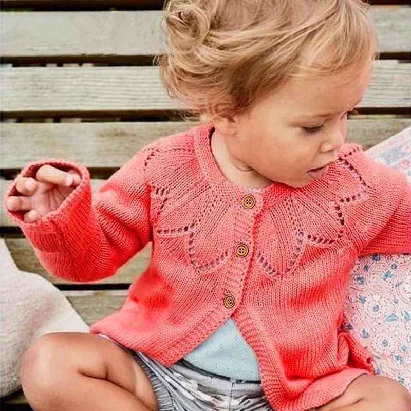 Autumn Baby Button Crochet Cardigan