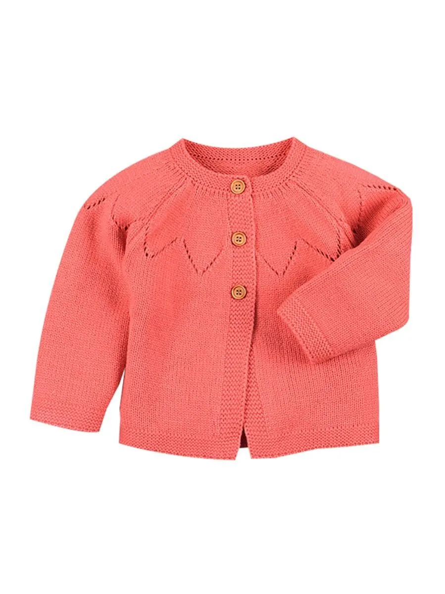 Autumn Baby Button Crochet Cardigan