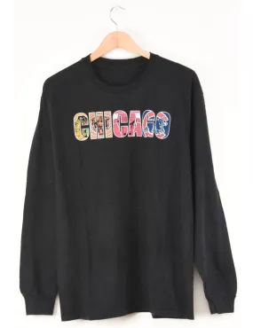 Black Chicago Printed T-shirt - M