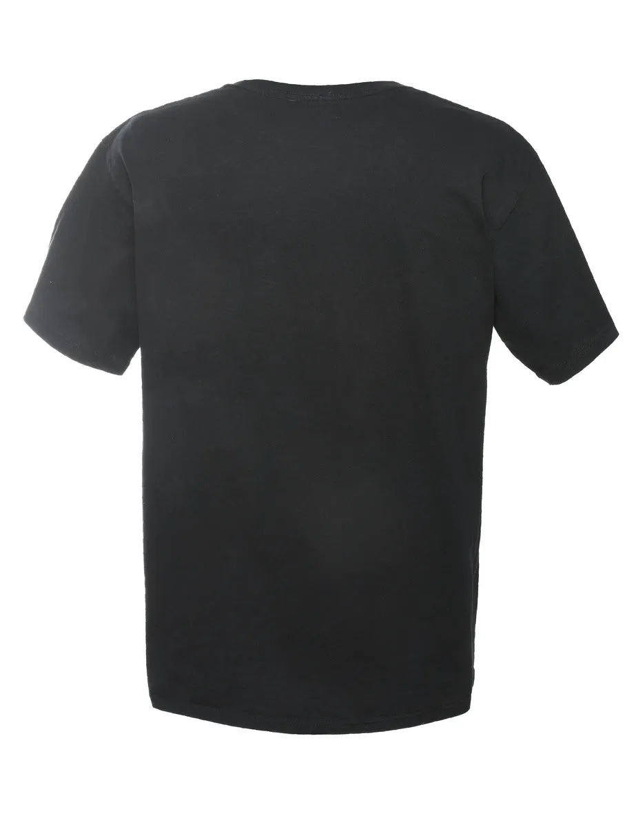 Black Printed T-shirt - L