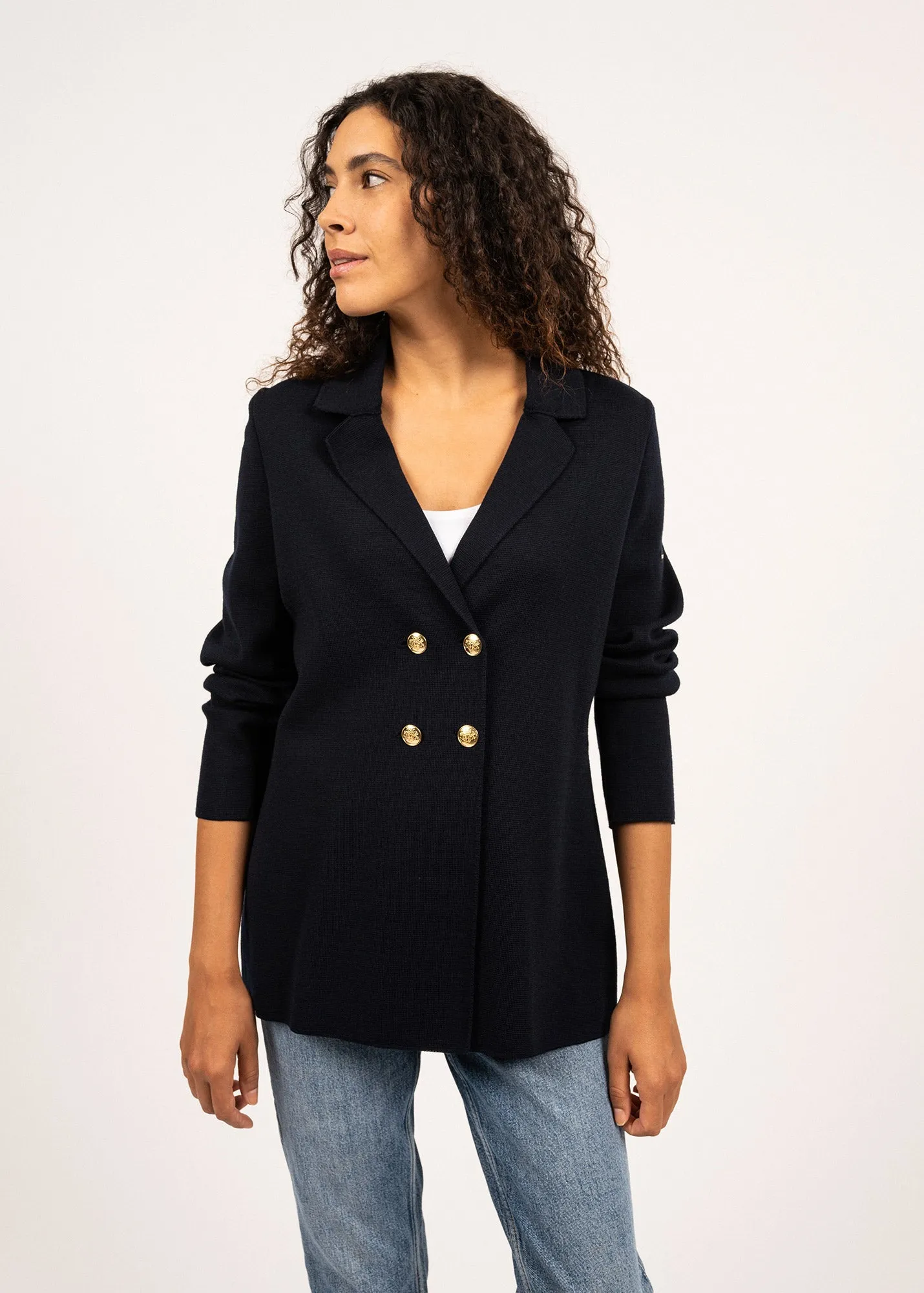 Blazer en laine Charente - à double boutonnage (NAVY)