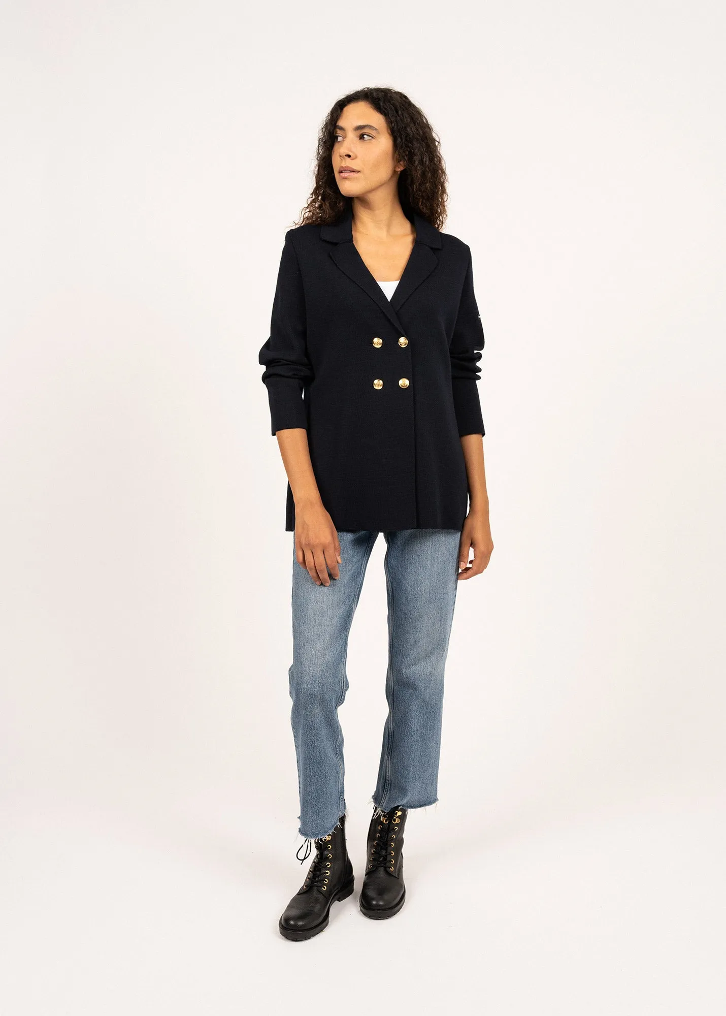 Blazer en laine Charente - à double boutonnage (NAVY)