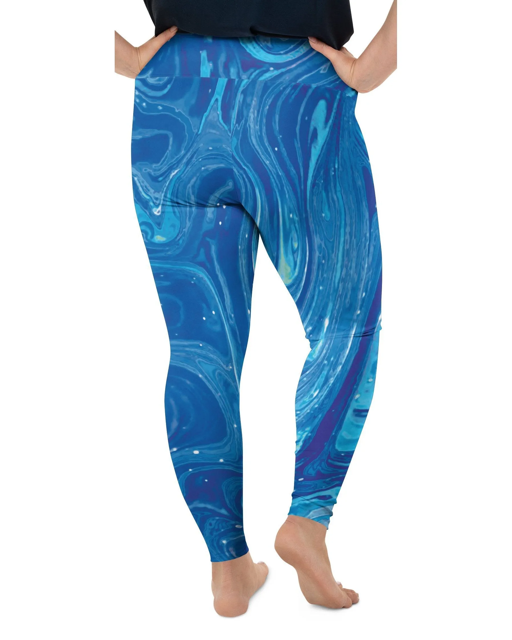 Blue Swirl Plus Size Leggings