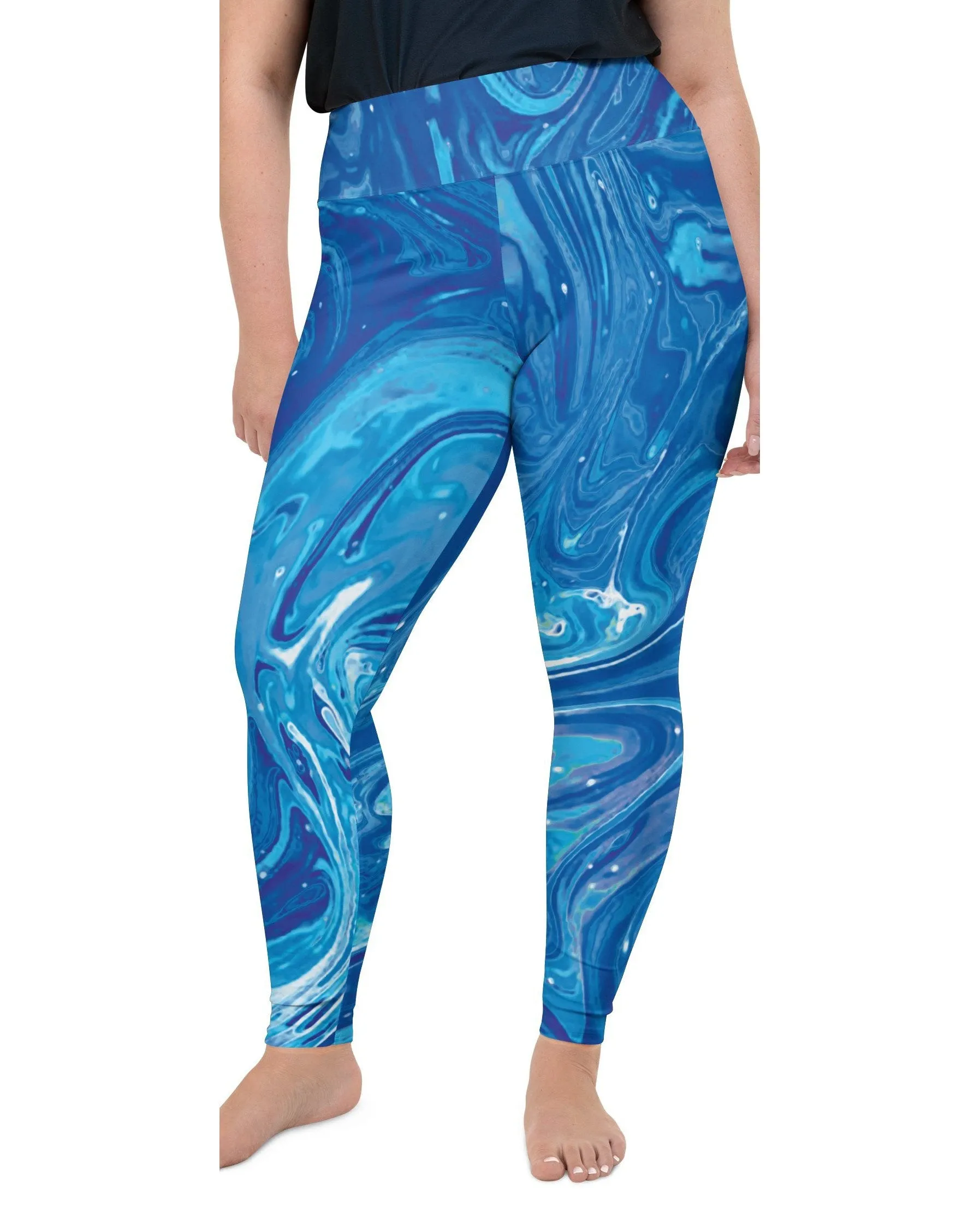 Blue Swirl Plus Size Leggings