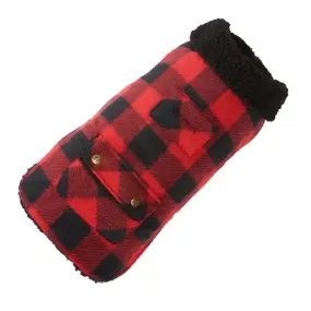 Buffalo Check Fleece Lined Dog Coat