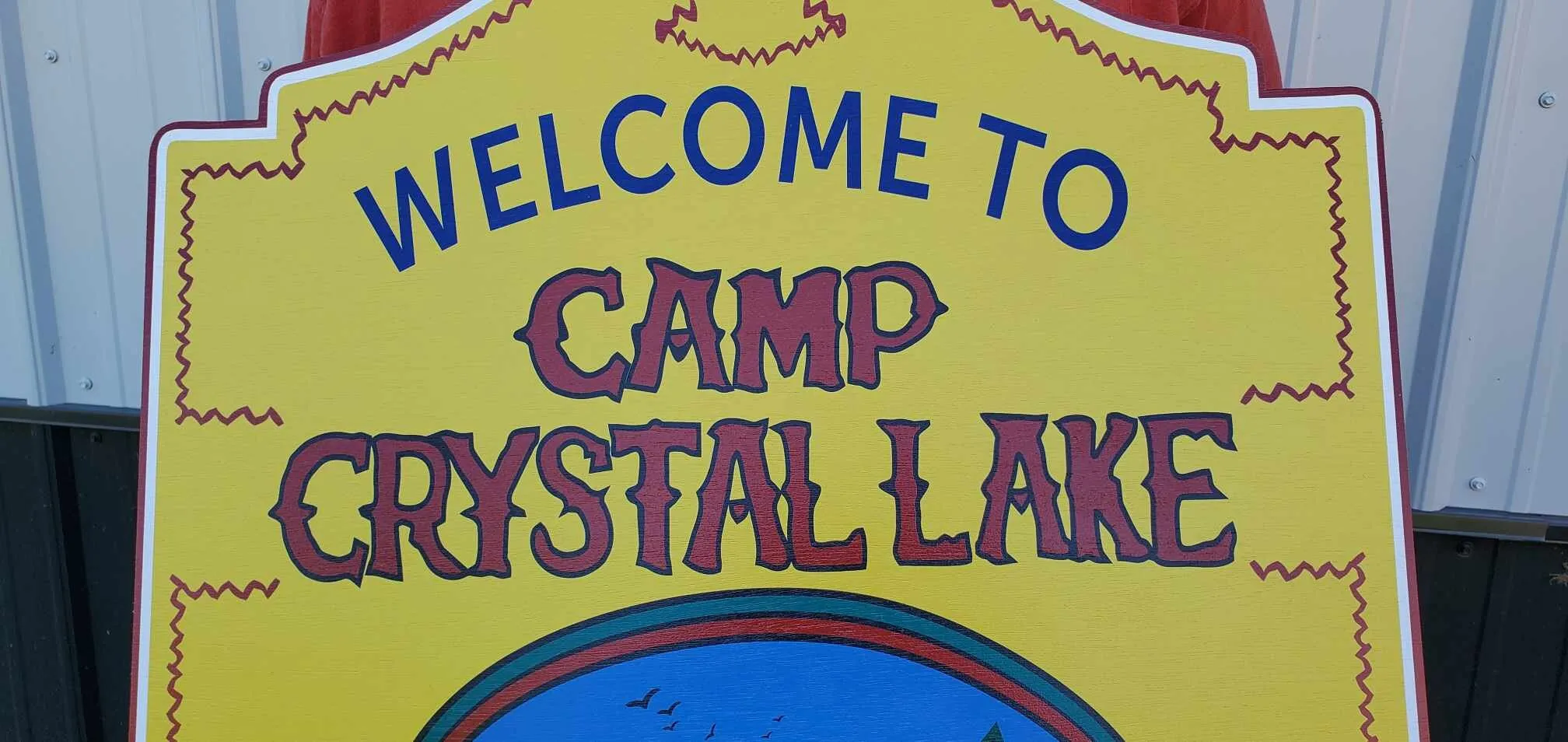 Camp Gem Welcome to Crystal Yellow Printed on Wood Decoration Prop Uv Lake Sign Giftable Horror Wooden Game Room Gift for Men Replica