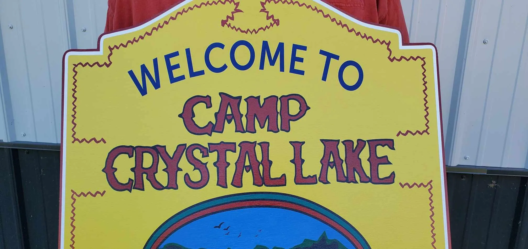 Camp Gem Welcome to Crystal Yellow Printed on Wood Decoration Prop Uv Lake Sign Giftable Horror Wooden Game Room Gift for Men Replica