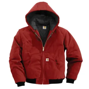 Carhartt Men's Red Quilted Flannel Lined Duck Active Jacket