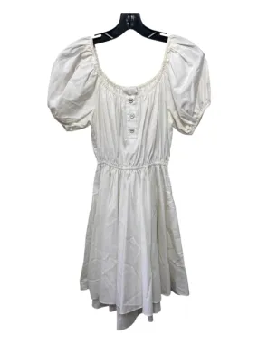 Caroline Constas Size S Ivory White Cotton Babydoll Cap Puff Sleeve Dress