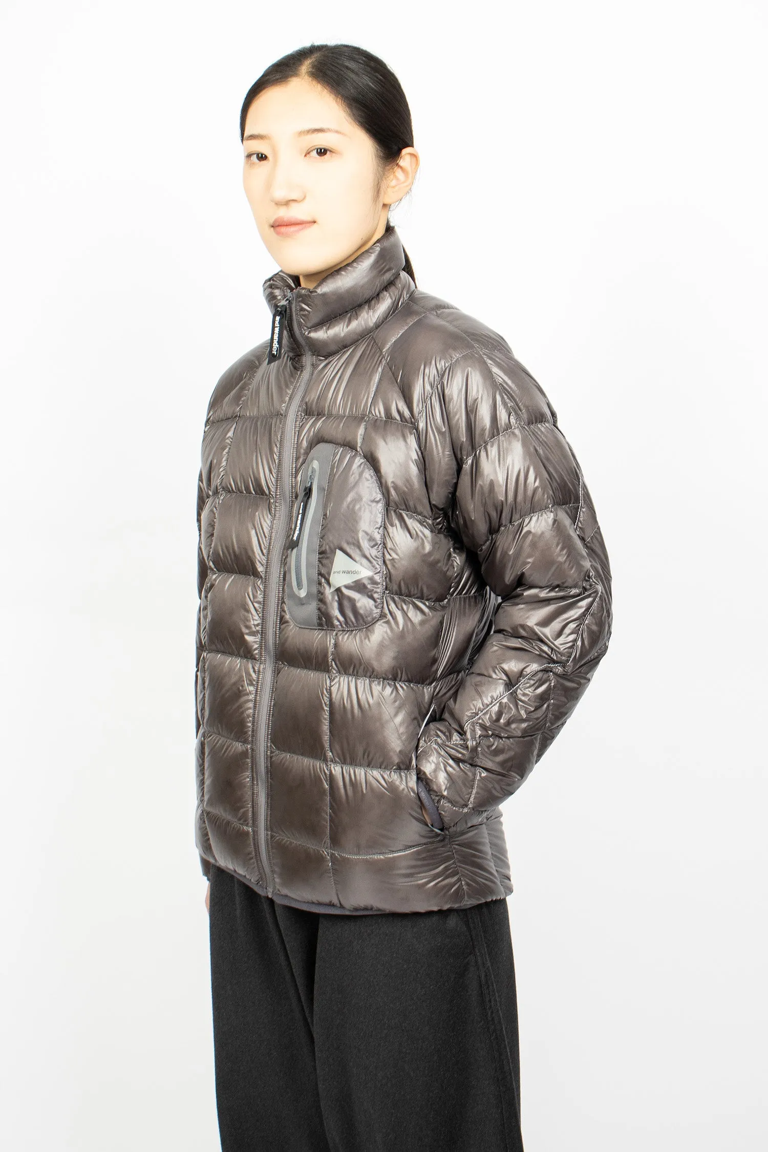 Diamond Stitch Down Jacket Grey