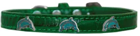 Dolphin Widget Croc Dog Collar Emerald Green Size 18