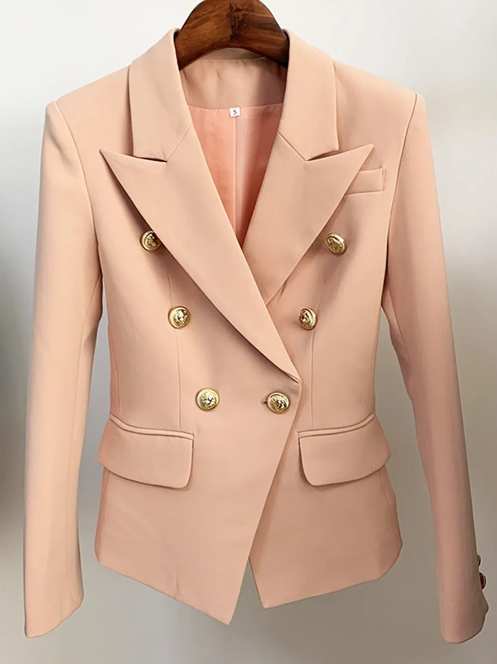 Double Breasted Blazer in Nude