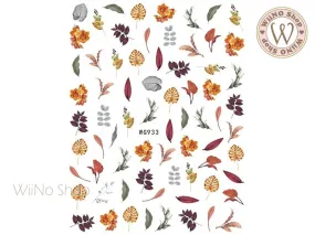 Fall Leaves Adhesive Nail Art Sticker - 1 pc (WG933)