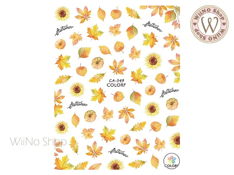 Fall Maple Adhesive Nail Art Sticker - 1 pc (CA-349)