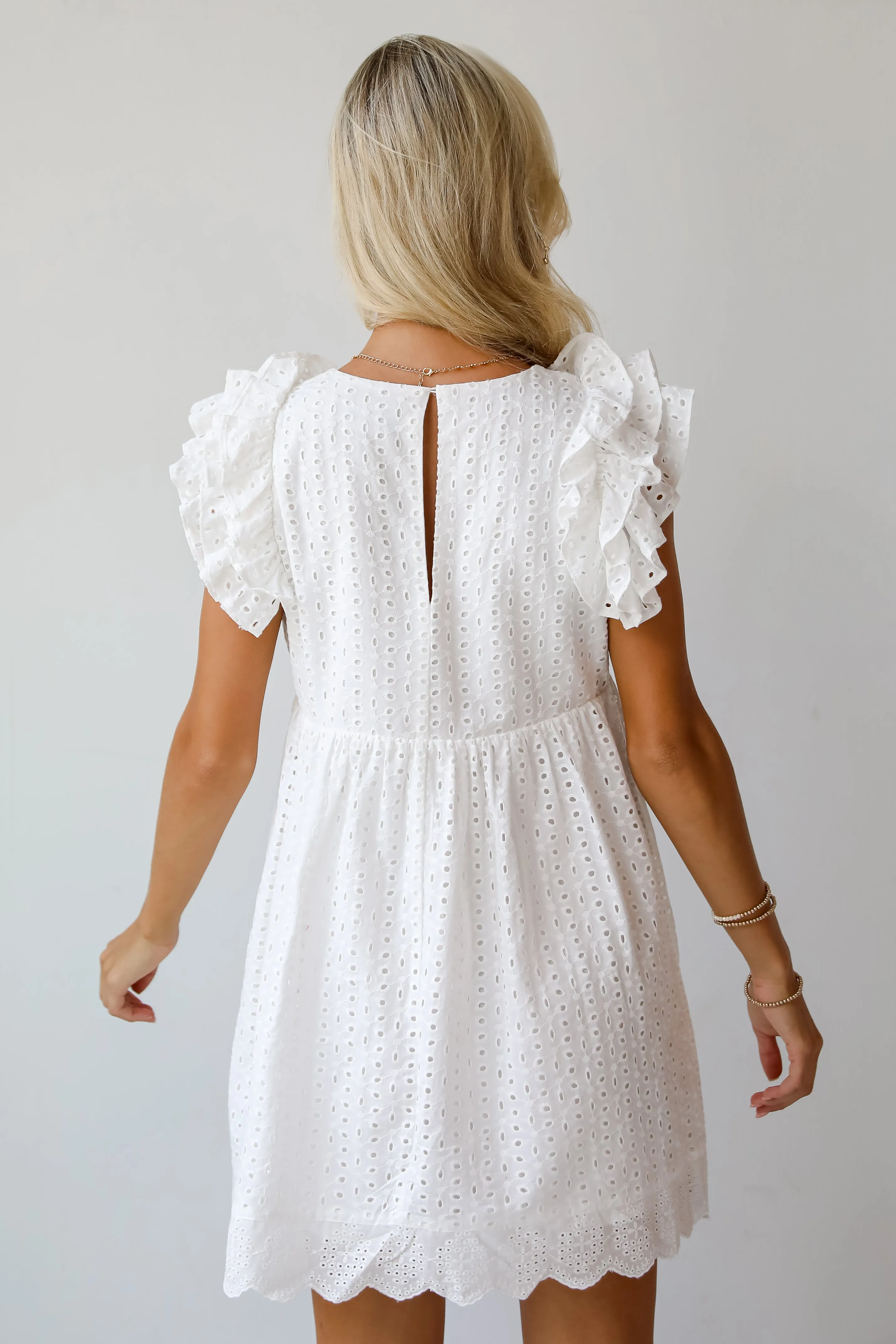 FINAL SALE - Truly Heavenly Eyelet Romper Dress