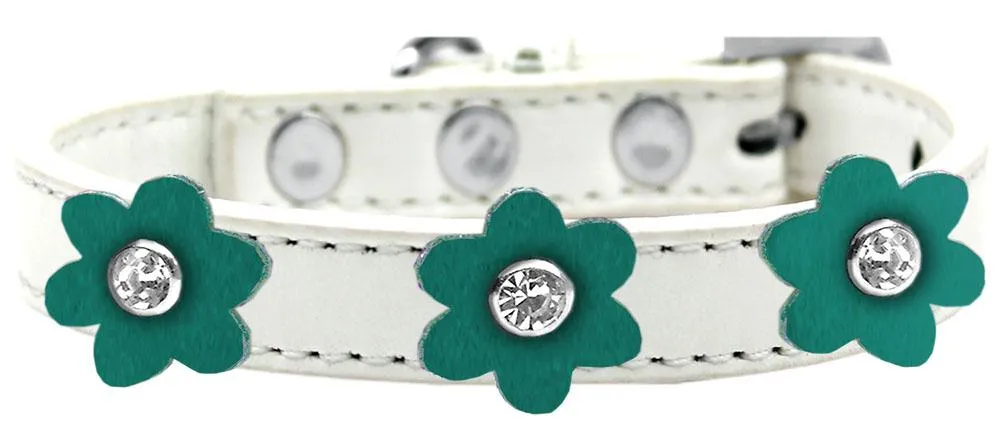 Flower Premium Collar White With Jade Flowers Size 14