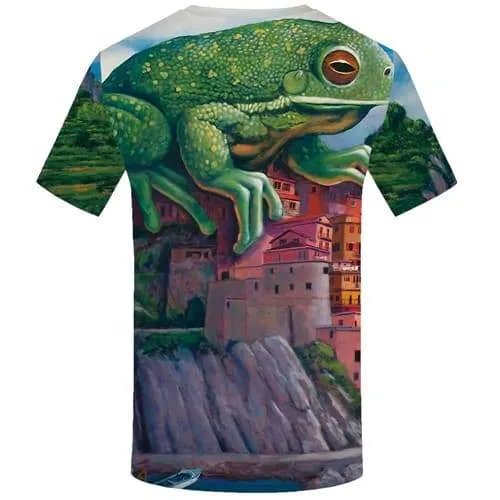 Frog T shirts Men Mountain Tshirt Anime Animal Tshirts Cool Castle T shirts Funny Gothic T-shirts 3d Short Sleeve Fashion