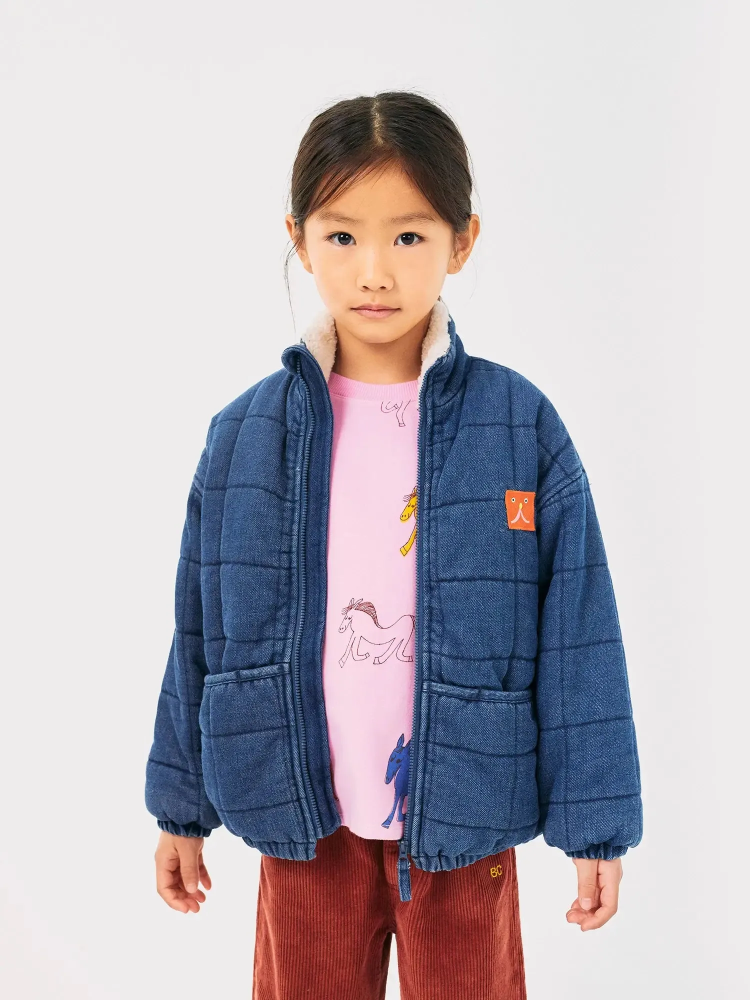 Funny Face denim quilted jacket