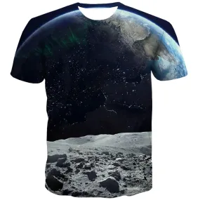 Galaxy T-shirt Men Space T shirts Funny World Globe T-shirts Graphic Astronaut Shirt Print Universe Tshirt Printed