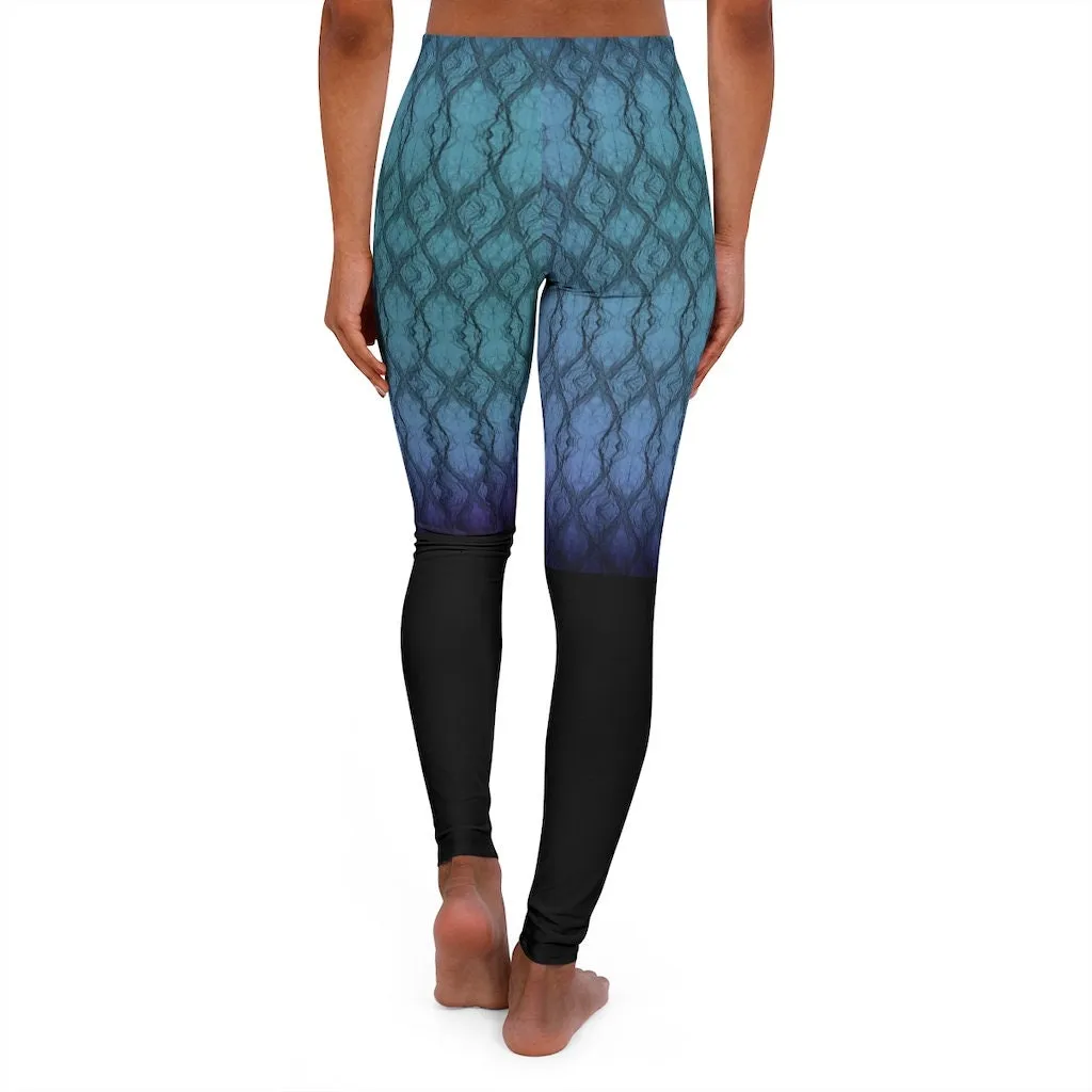 Gradient Turquoise Fishnet Spandex lo rise Leggings,gym/yoga/lounge wear,comfortable,chillout wear,Christmas/Thanksgiving/Birthday/Anniversy