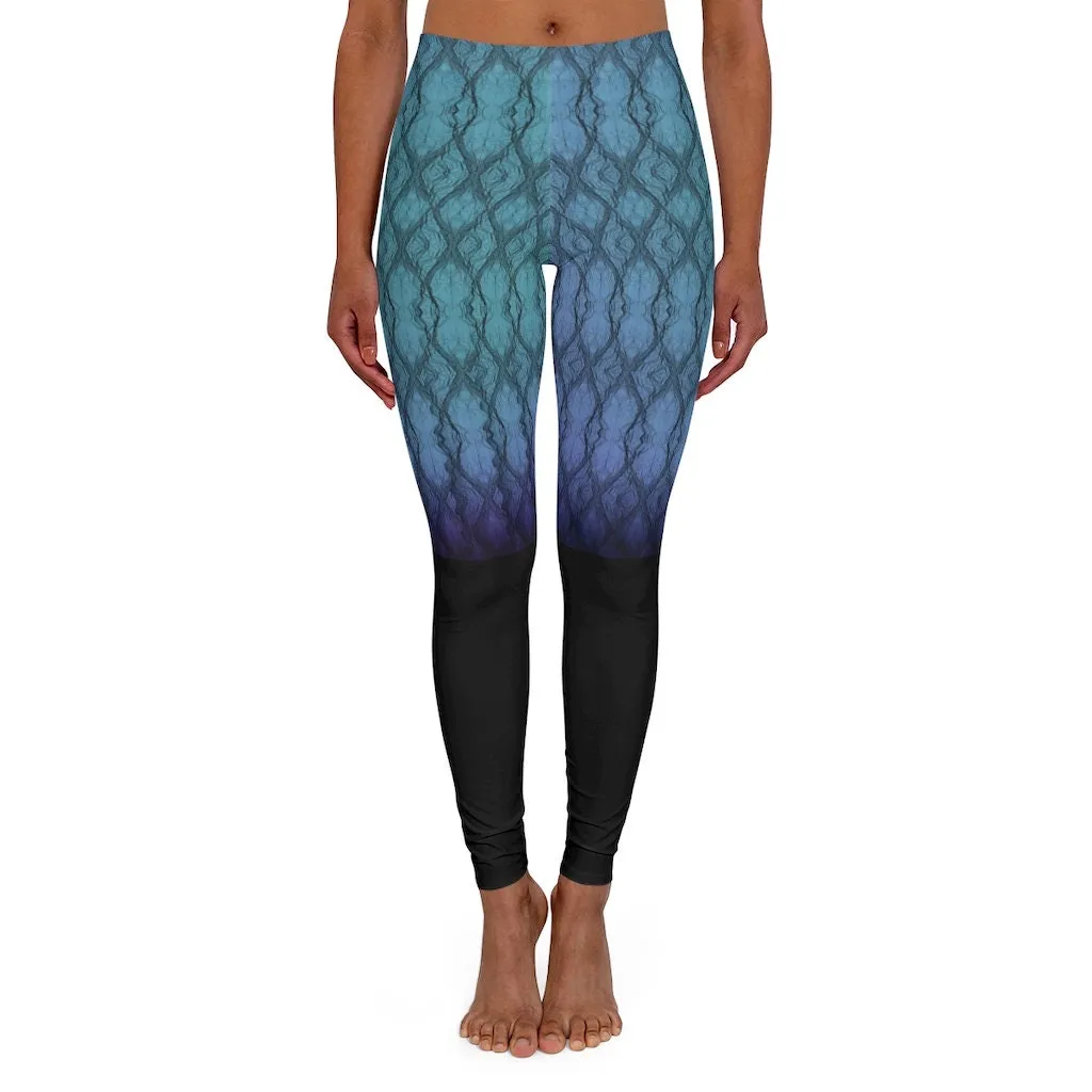 Gradient Turquoise Fishnet Spandex lo rise Leggings,gym/yoga/lounge wear,comfortable,chillout wear,Christmas/Thanksgiving/Birthday/Anniversy