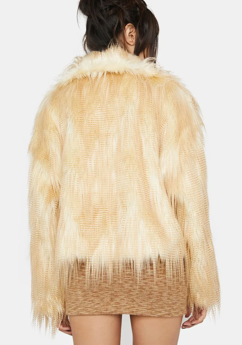 Hairy Faux Fur Jacket