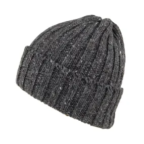 Highland 2000 Kilcarra Wool Cuffed Beanie Hat - Charcoal