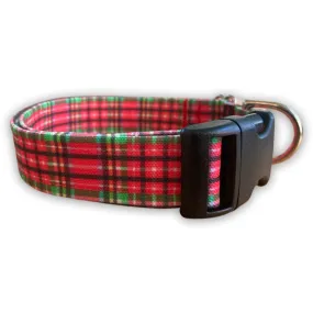 Holly Jolly Red Christmas Plaid Collar