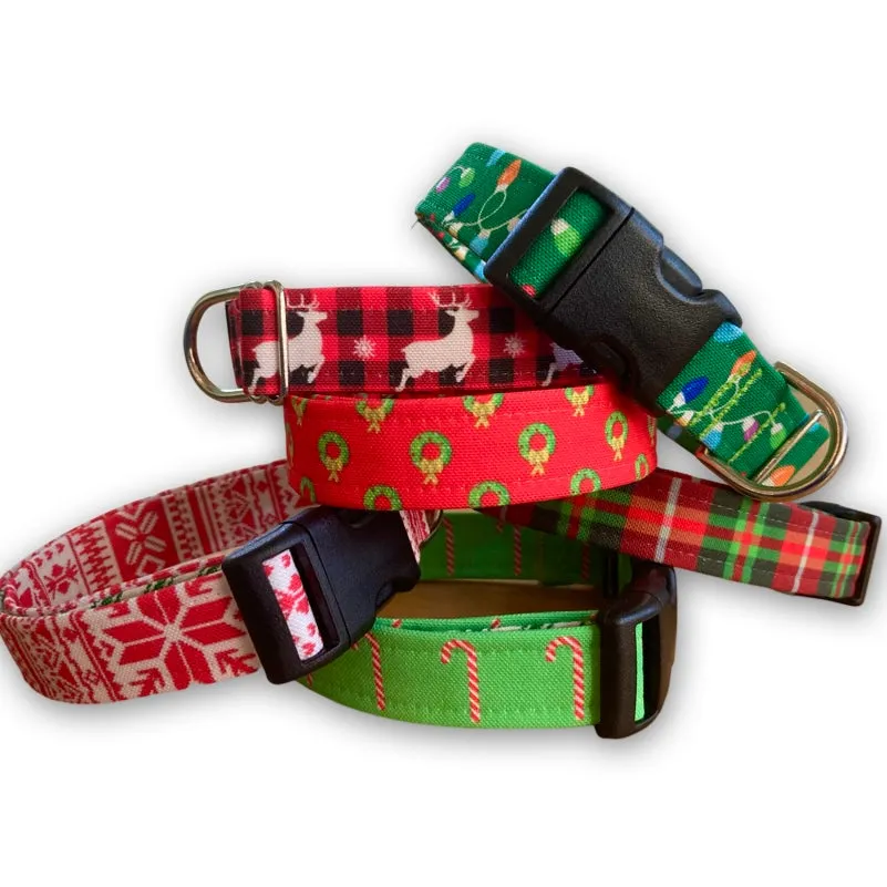 Holly Jolly Red Christmas Plaid Collar