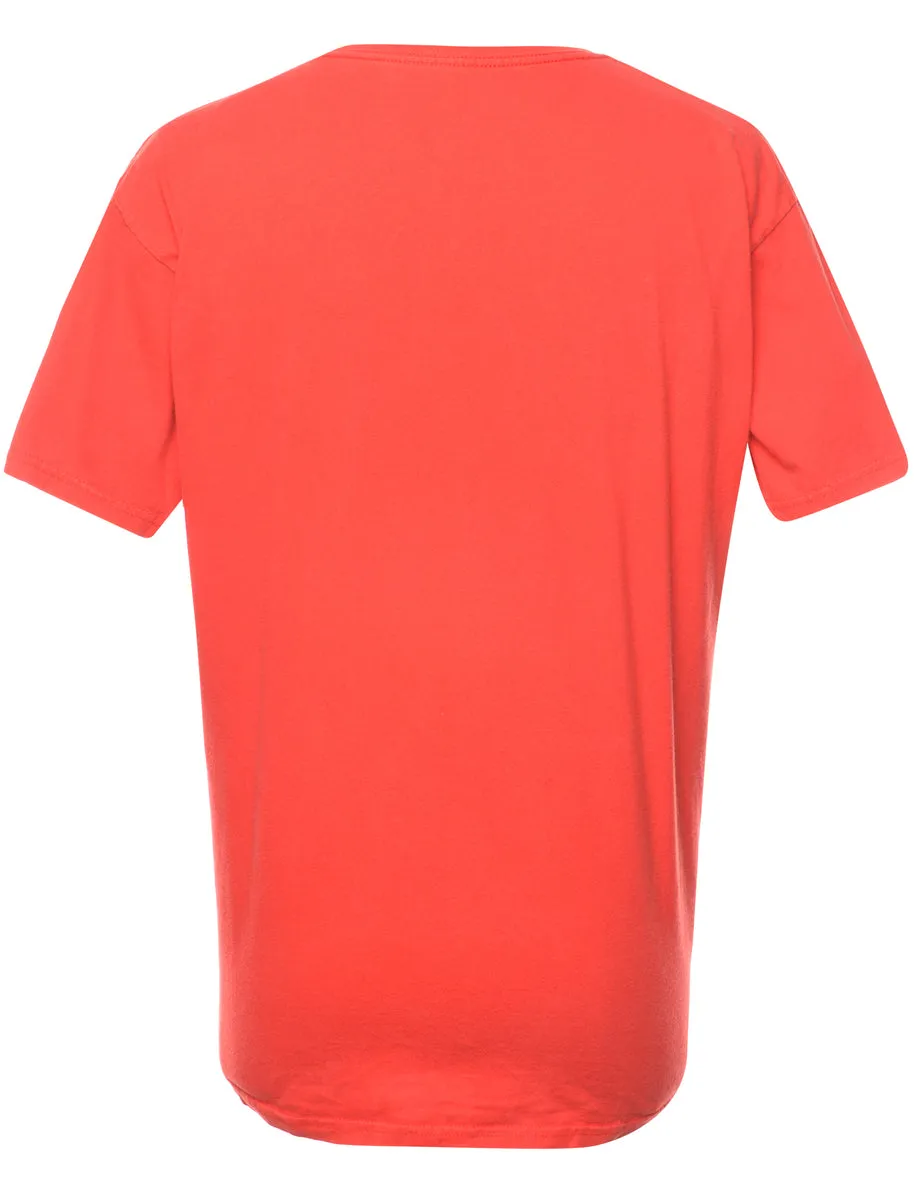 Hurley Printed Red & White T-shirt - M