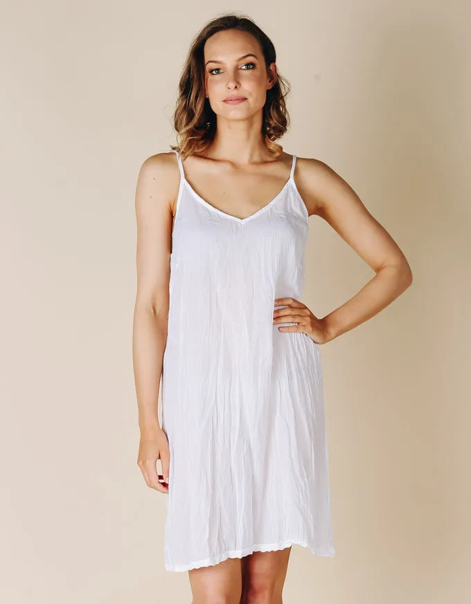 Ibiza Cotton Slip White