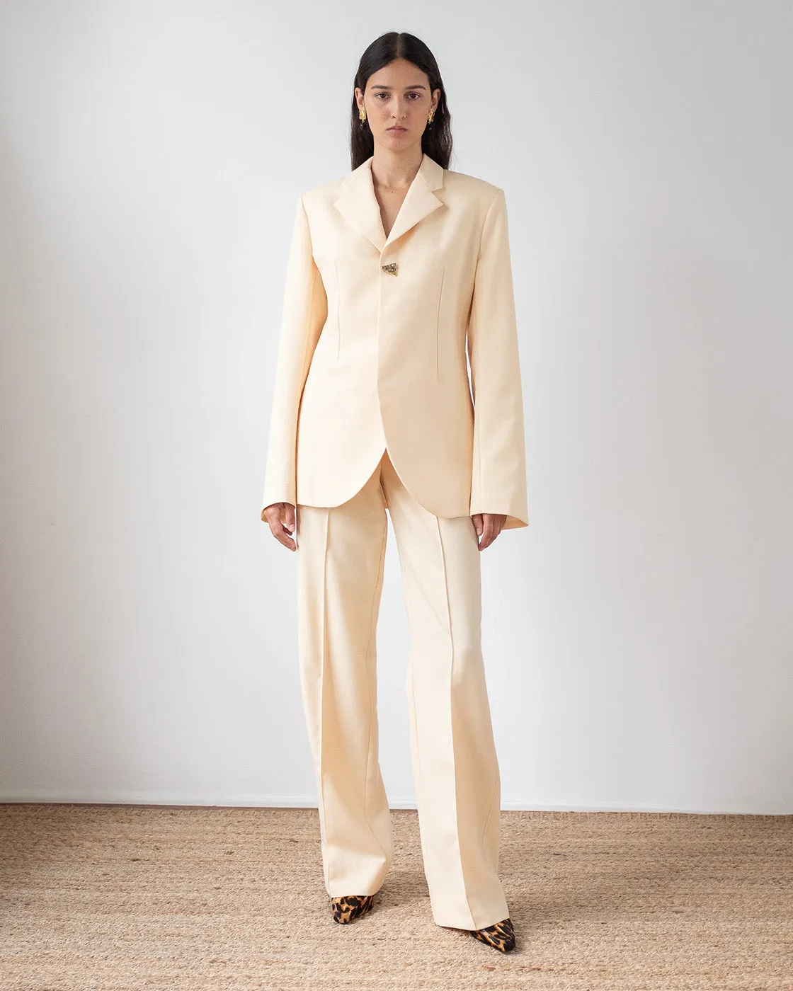 Isla Blazer Wool Blend Suiting Butter