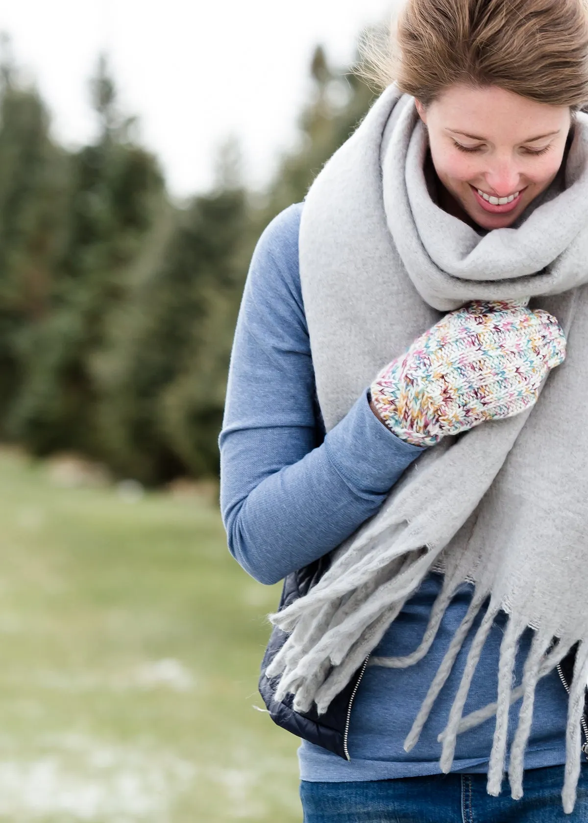 Knit Multi Colored Mittens