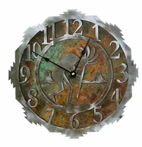 Kokopelli 12" Round Metal Wall Clock