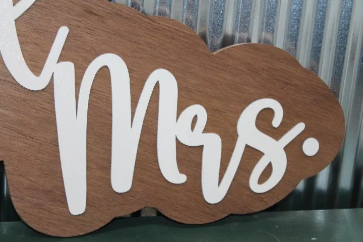 Large Wood Sign Mr And Mrs Wedding Decor Wedding Sign Over Bed Sign Gift for Couples Wedding Shower Reception Giftable 3D Raised