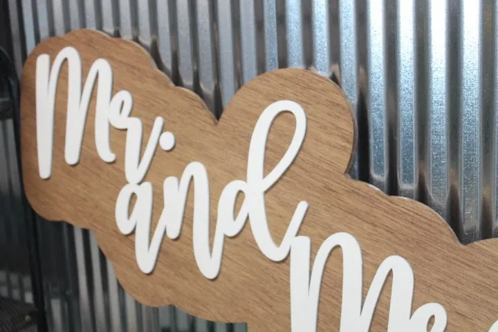 Large Wood Sign Mr And Mrs Wedding Decor Wedding Sign Over Bed Sign Gift for Couples Wedding Shower Reception Giftable 3D Raised