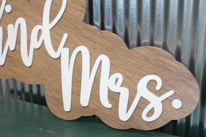 Large Wood Sign Mr And Mrs Wedding Decor Wedding Sign Over Bed Sign Gift for Couples Wedding Shower Reception Giftable 3D Raised