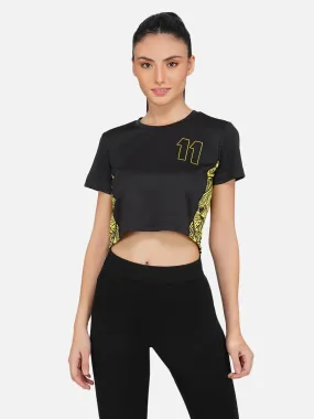 Long Back Crop Top Black & Yellow RWW2024