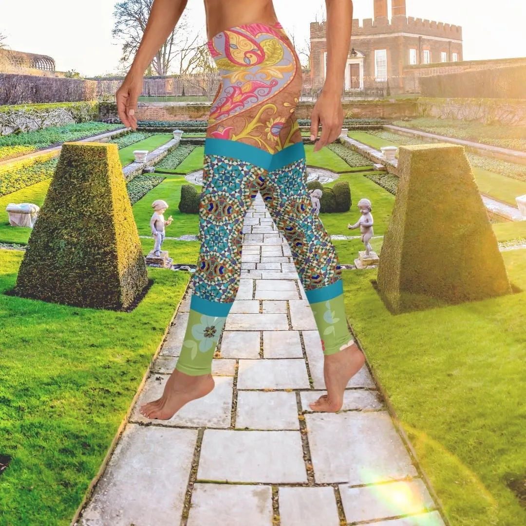 Lovely Day Blue Mosaic Leggings